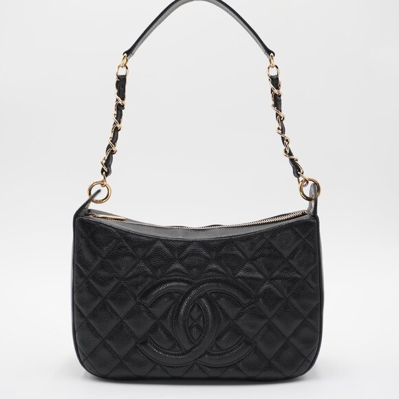 CHANEL Timeless Quilted Caviar Leather CC Logo Shoulder Bag - Picture 1 of 6